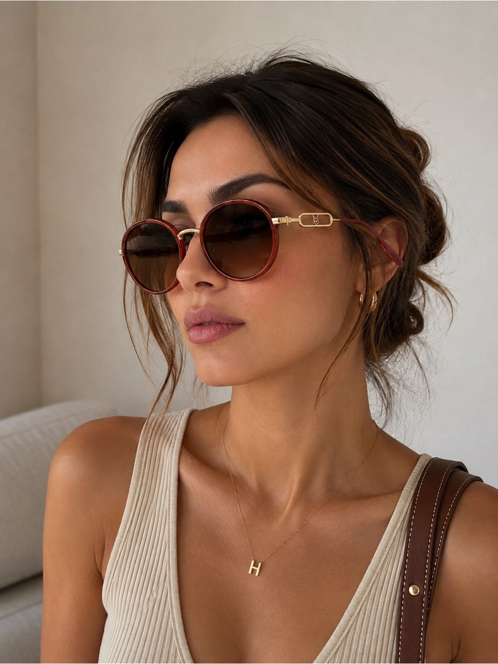 Burberry Round Women's Sunglasses in Brown Gradient